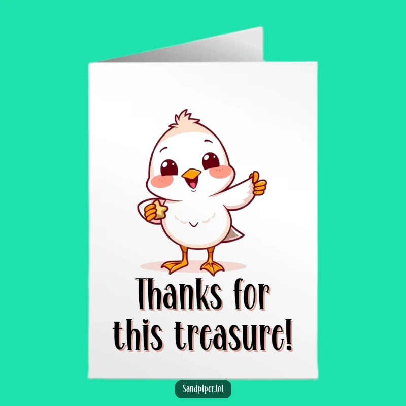 Free Printable Sandpiper Thank You Card - Funny Downloadable Gift for Expressing Gratitude