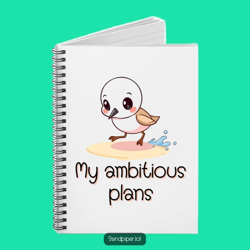 Funny Determined Sandpiper Notebook: Wave Chaser Journal Gift