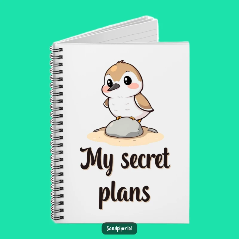 Funny Hiding Sandpiper Notebook: Jot Down Secrets, Perfect Funny Gift