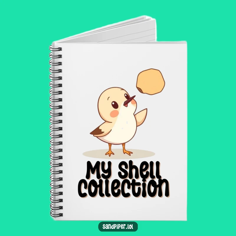 Funny Notebook: Sandpiper Seashell Surprise, Journal Beach Gift