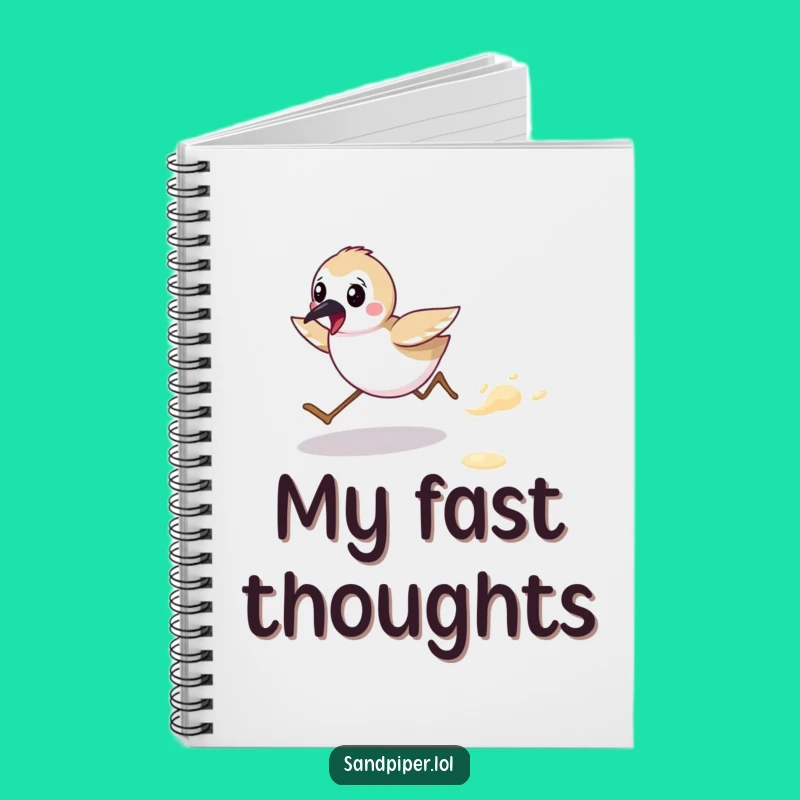 Funny Sandpiper Beach Run Notebook: Hilarious Journal for Coastal Thoughts