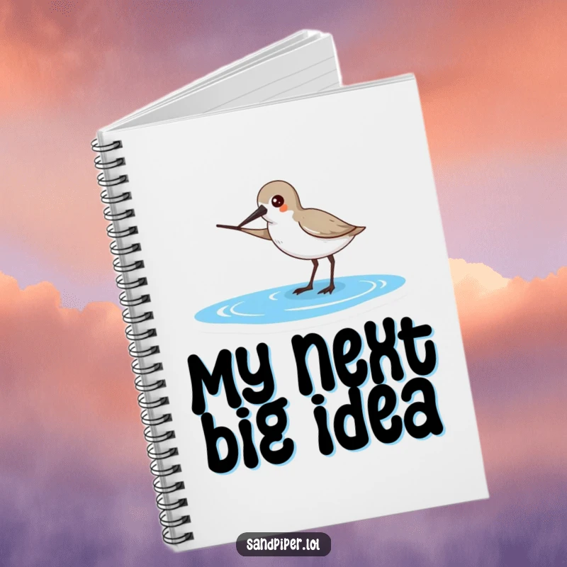 Funny Sandpiper Notebook: A sandpiper points its beak towards the ocean on this journal for humorous notes.