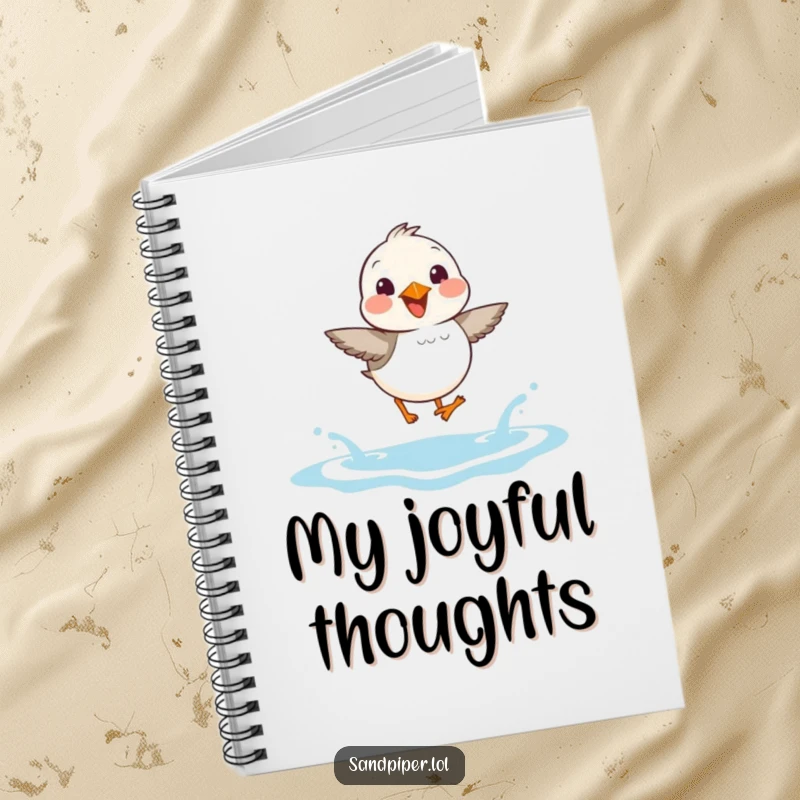 Funny Sandpiper Notebook: Features a sandpiper joyfully hopping over waves, inspiring cheerful notes and creative ideas.