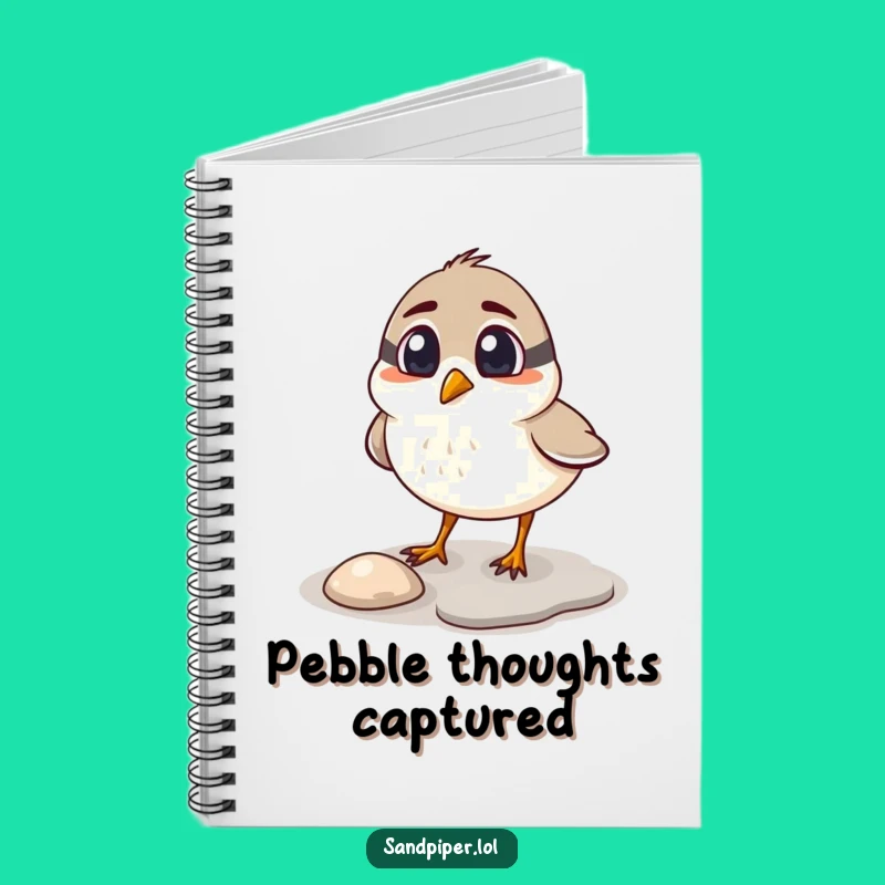 Funny Sandpiper Pebble Peck Notebook - Humorous Journal for Surprising Ideas