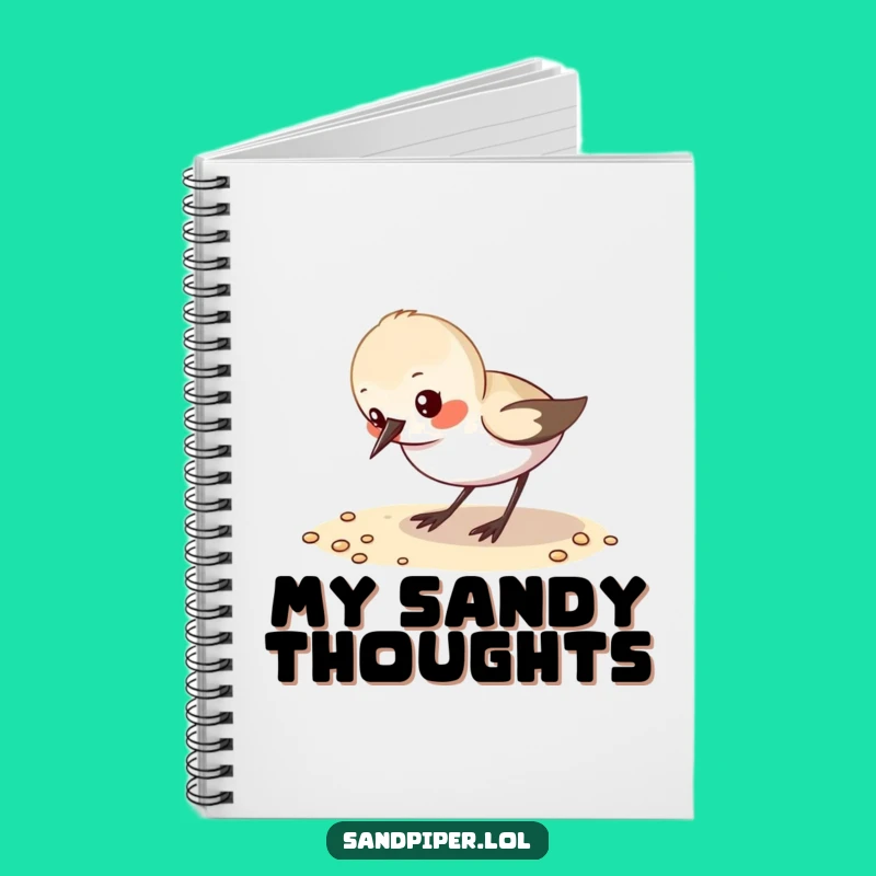 Funny Sandpiper Pecking Sand Notebook - Jot Down Seaside Ideas!