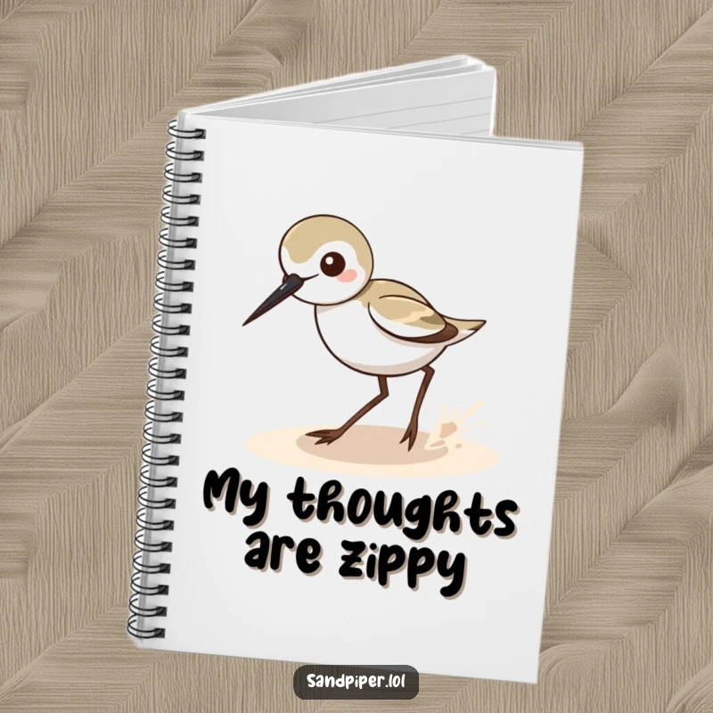 Funny Sandpiper Zigzag Notebook: A humorous journal with a sandpiper in quick motion, ideal as a funny gift.