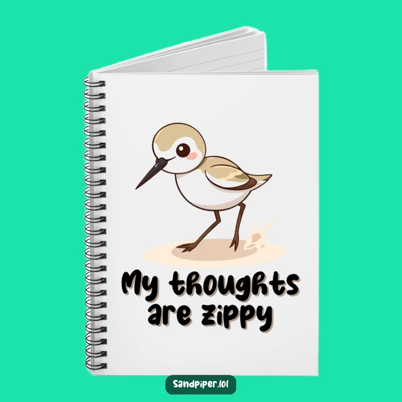 Funny Sandpiper Zigzag Notebook: Jot Down Ideas with Avian Energy