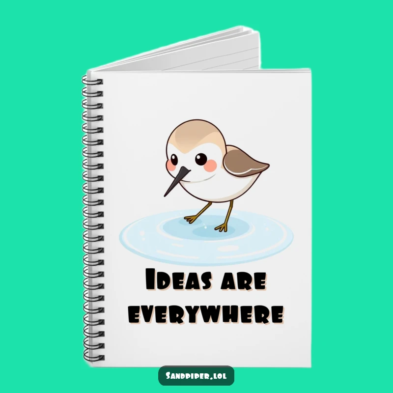 Funny Sandpiper Notebook: Coastal Thoughts Journal, Birding Notes Funny Gift