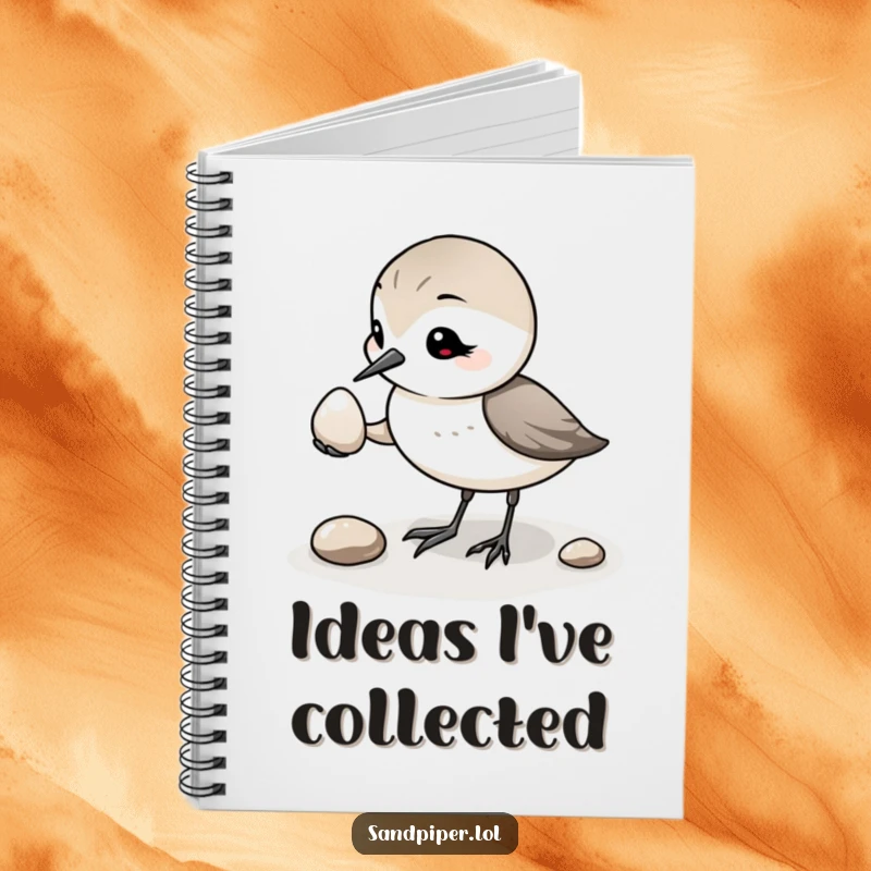Funny Sandpiper Pebble Notebook: A humorous journal with a sandpiper offering a pebble, perfect as a funny gift.