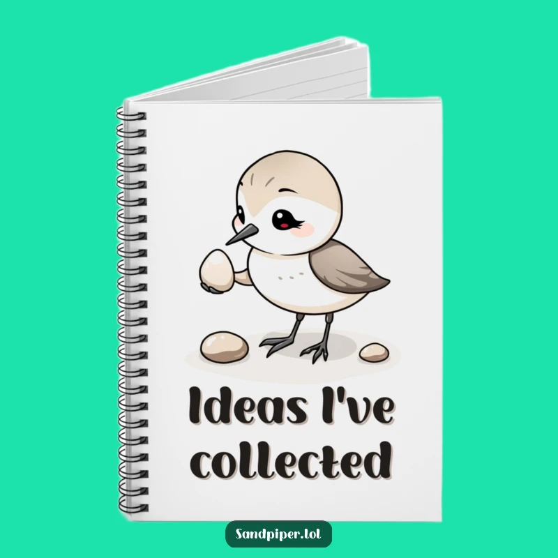 Funny Sandpiper Pebble Notebook: Jot Down Thoughts with Gentle Humor