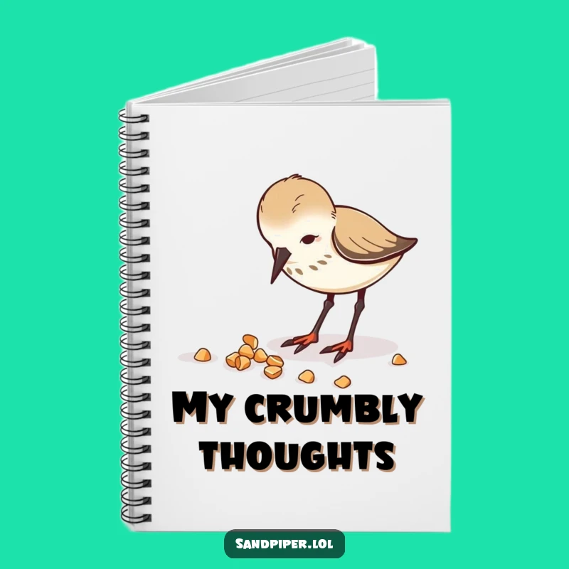 Funny Sandpiper Notebook - Enthusiastic Journal for Thoughts & Snacks