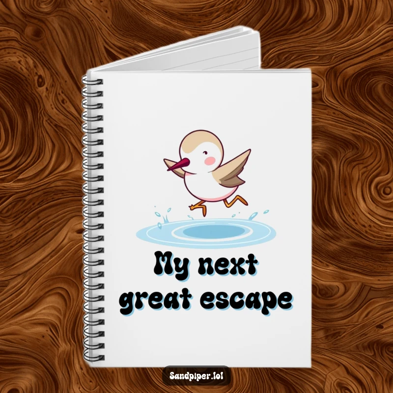 Funny Sandpiper Notebook: A determined sandpiper dashes across the page, inspiring focused writing and creative bursts.