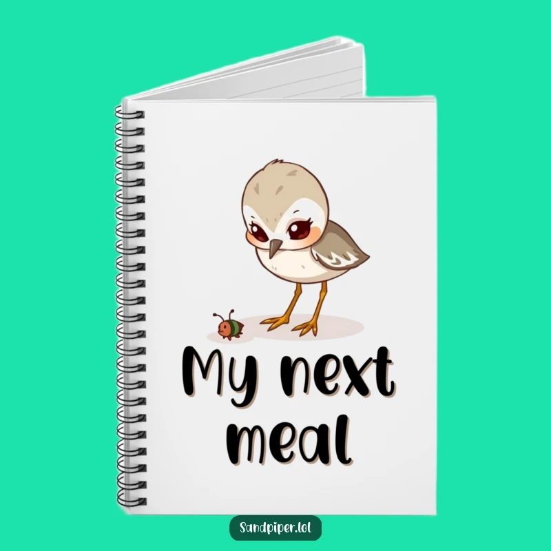Funny Notebook: Determined Sandpiper Pecking, Journal Motivation Gift