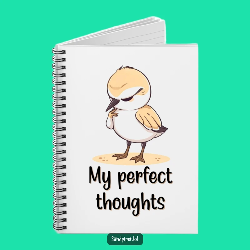 Funny Notebook: Content Sandpiper Preening, Journal Relaxation Gift