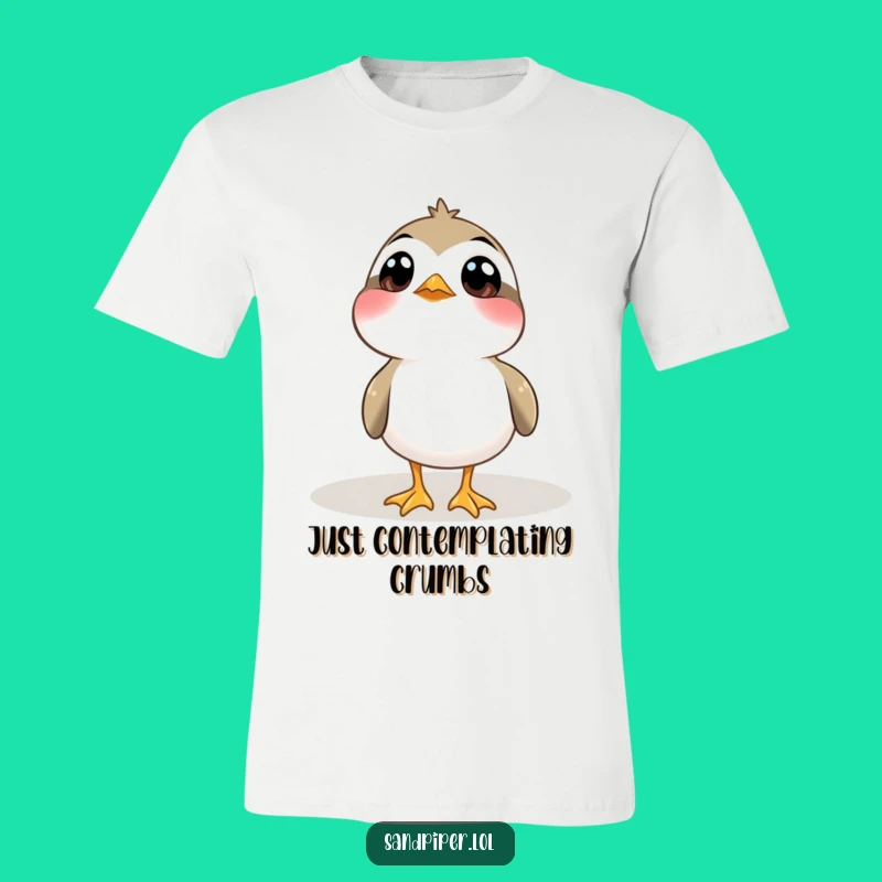 Funny Curious Sandpiper T-Shirt: Wide-Eyed Bird Tee, Perfect Funny Gift for Bird Lovers