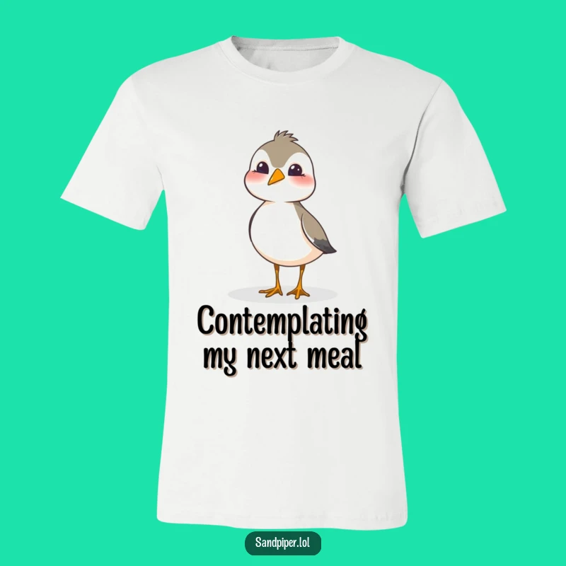 Funny Sandpiper Head Tilt T-Shirt - Cute Bird's Curious Pose, Great Funny Gift!