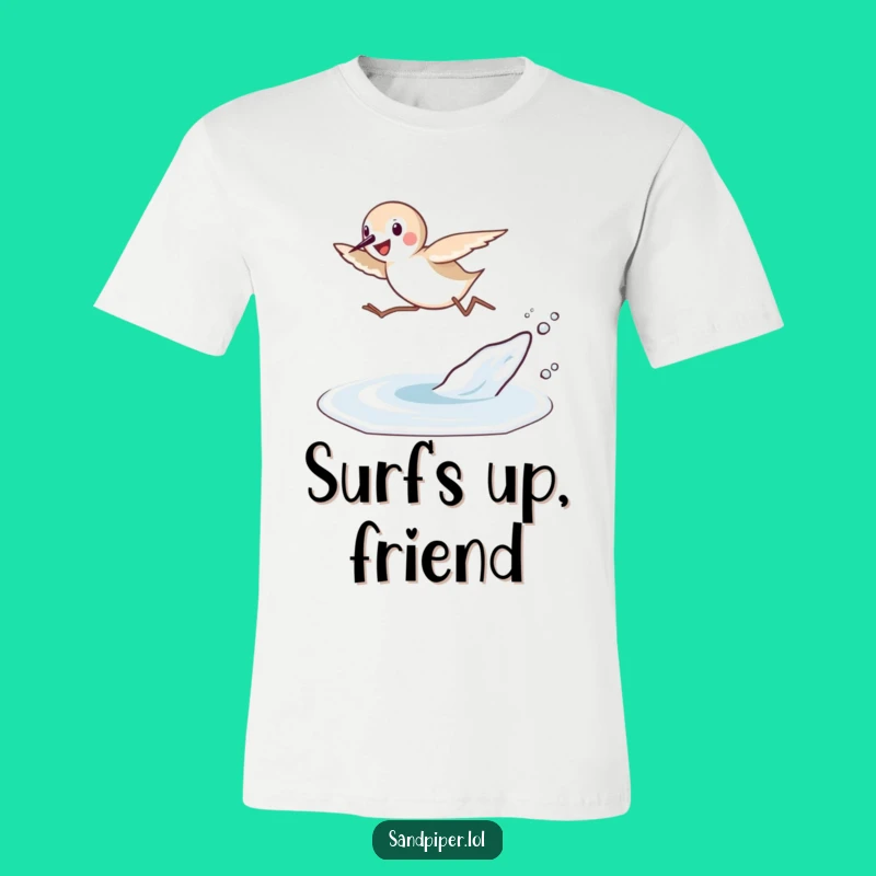 Funny Sandpiper Leap T-Shirt: Energetic Beach Bird Design, Hilarious Gift!
