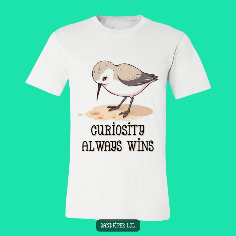 Funny Sandpiper Pecking T-Shirt - Curious Bird Apparel Funny Gift