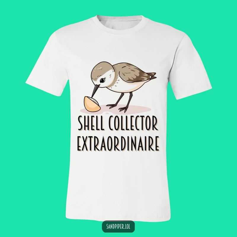 Funny Sandpiper Peeking Tee - Quirky Bird Lover Shirt Gift