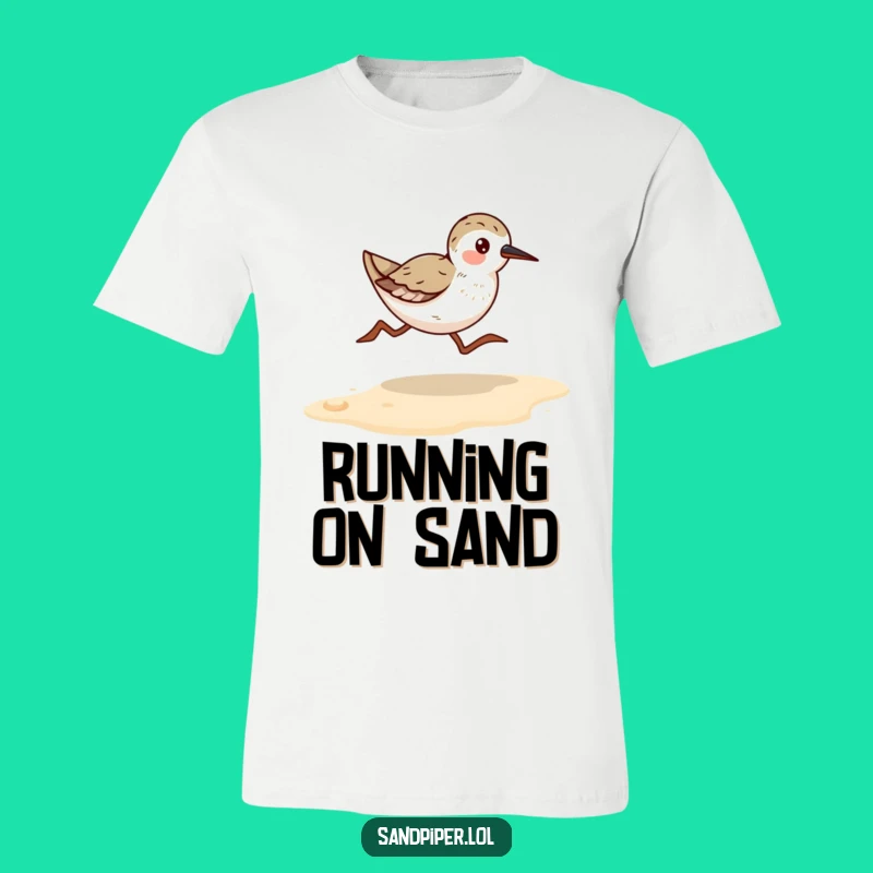 Funny Sandpiper Runner T-Shirt - Comical Beach Bird Apparel Gift