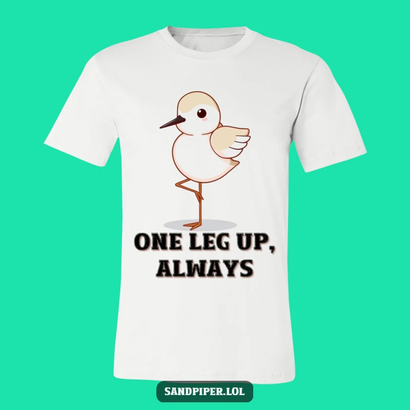 Funny Sandpiper T-Shirt: One-Legged Bird Pose, Ideal Relaxed Fit Gift