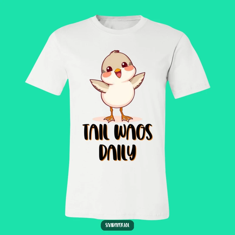 Funny Sandpiper Wag T-Shirt: Cheerful Bird Graphic, Comfy Tee for Smiles