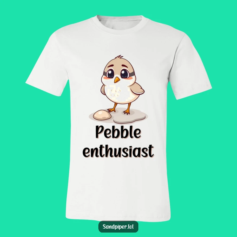Funny Surprised Sandpiper Pebble Peck T-Shirt - Comical Bird Surprise Wear