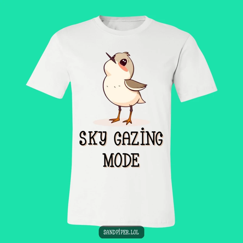 Funny Wonder Sandpiper T-Shirt: Sky Gazing Birdy Tee Gift