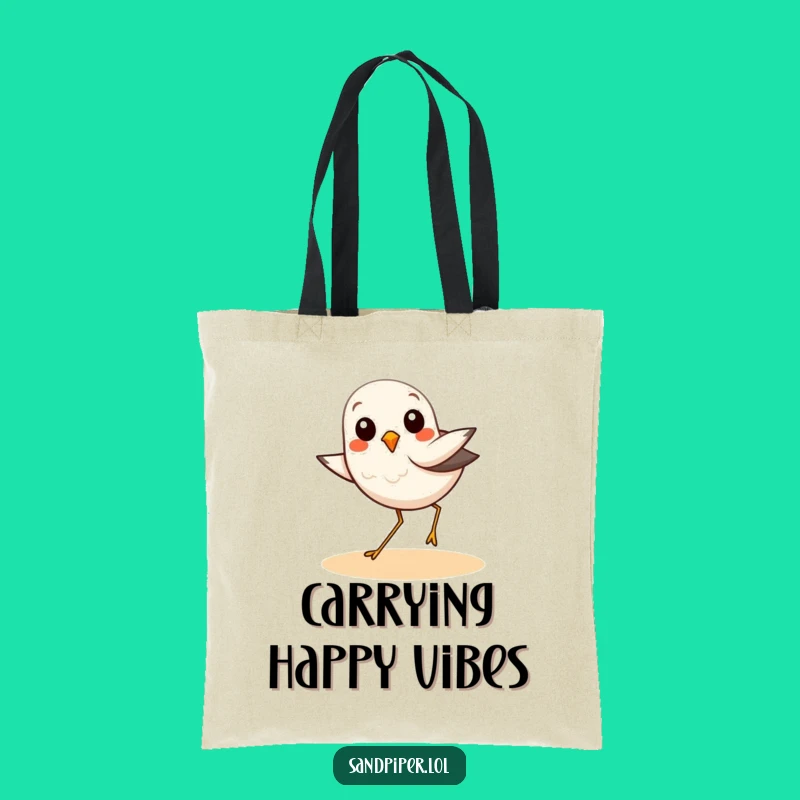 Funny Sandpiper Beach Hop Tote Bag: Joyful Bird Carry-All Gift