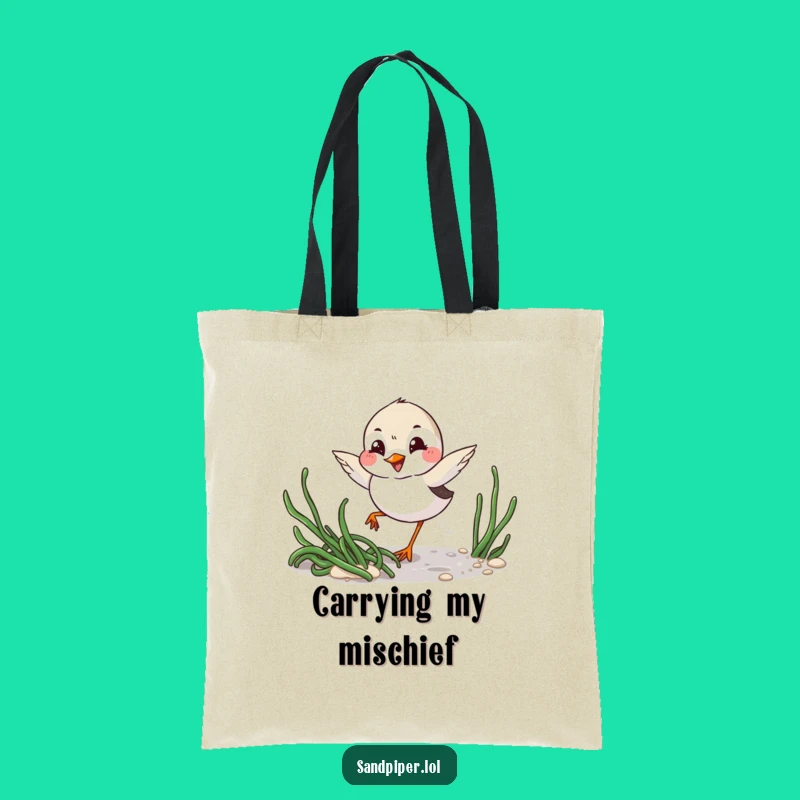 Funny Beachcomber Tote Bag: Sandpiper Accessory Gift