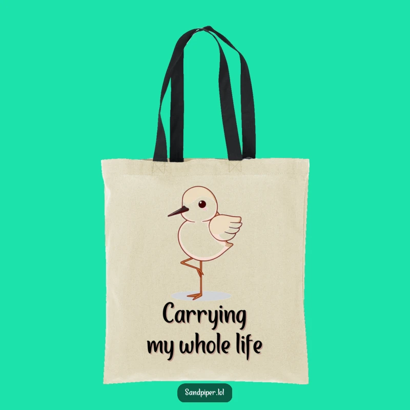 Funny Sandpiper Tote Bag: Balanced Bird Design, Practical & Zen Gift