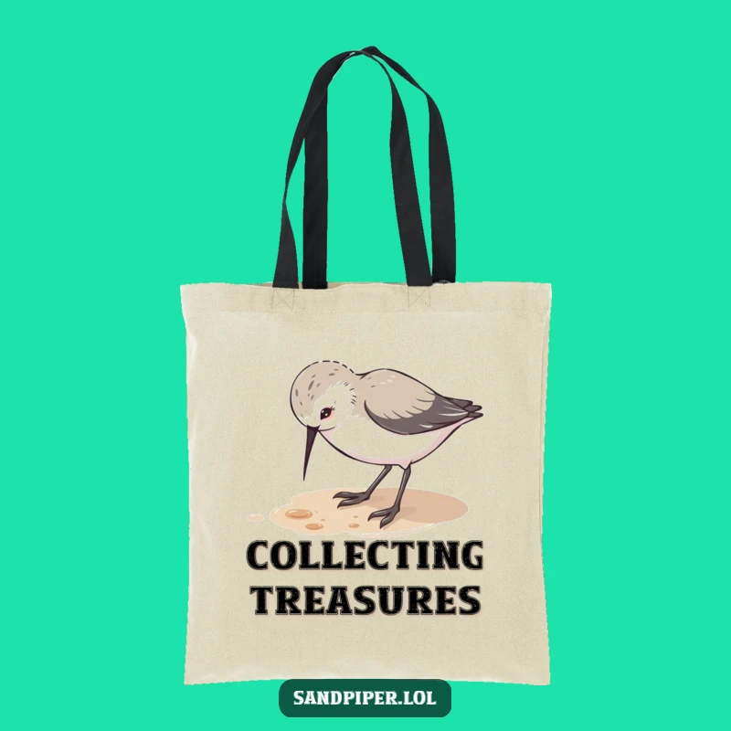 Funny Sandpiper Pecking Tote Bag - Curious Bird Carry-all Funny Gift