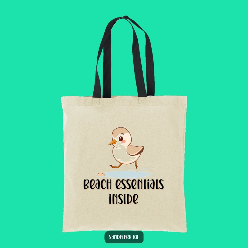 Funny Beach Tote Bag: Sandpiper Running - Carry Your Coastal Style