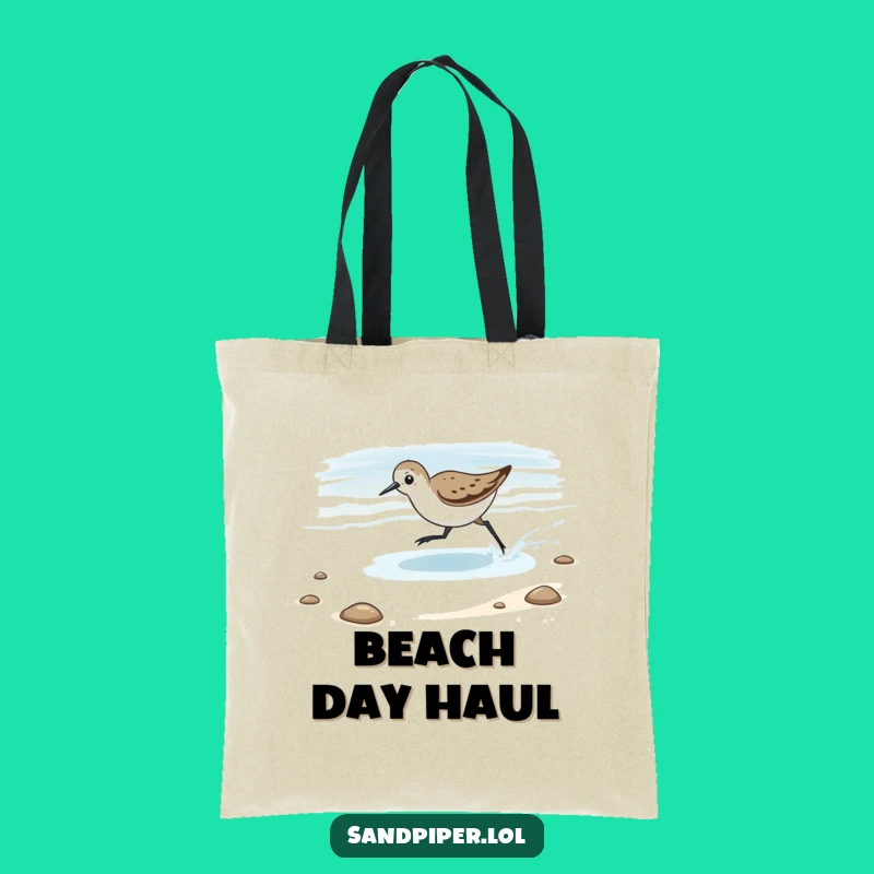 Funny Chasing Tide Sandpiper Tote Bag - Playful Beach Companion