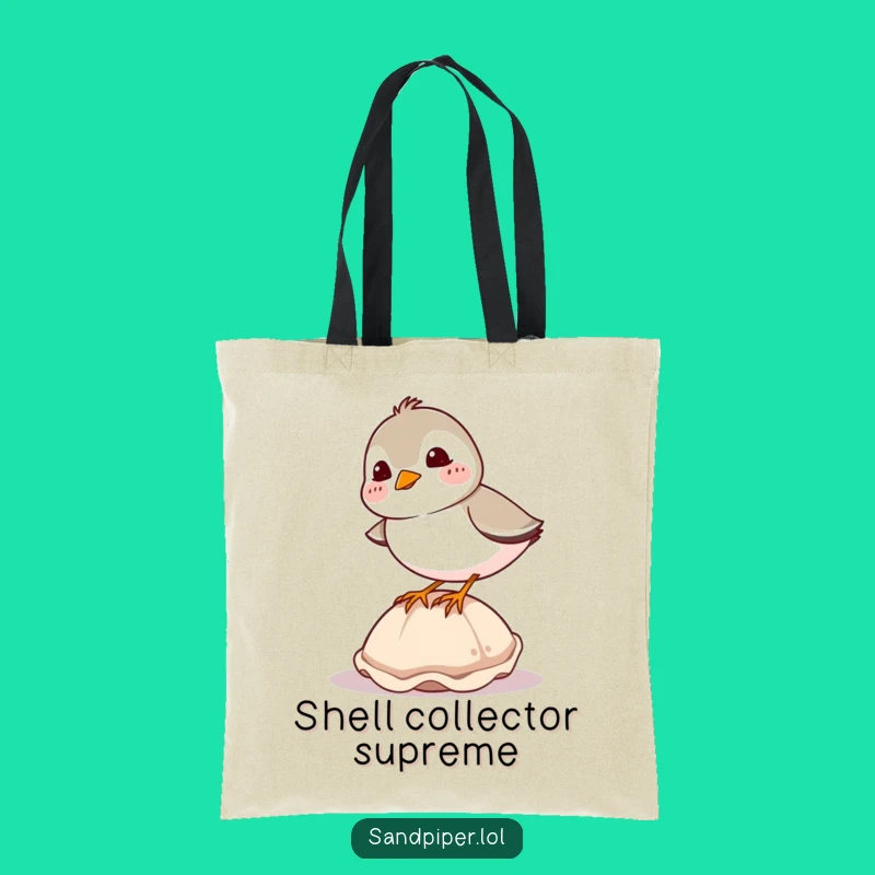 Funny Durable Sandpiper Shell Balance Tote Bag - Humorous Beach Companion