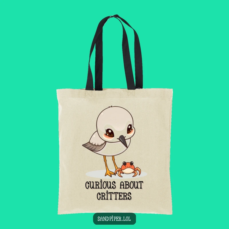 Funny Sandpiper & Crab Tote Bag: Carry Your Finds with Hilarious Style!