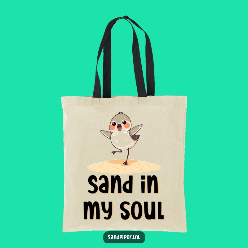 Funny Sandpiper Dance Tote Bag: Joyful Beach Bird Shopping Funny Gift!