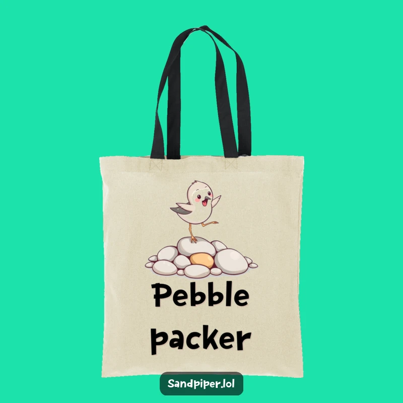 Funny Sandpiper Pebble Hopper Tote Bag - Practical Bird Gift for Errands