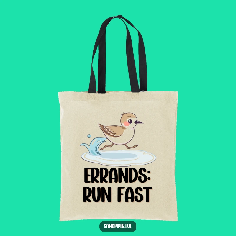 Funny Sandpiper Runner Tote Bag: Carry Your Beach Finds with This Hilarious Funny Gift!