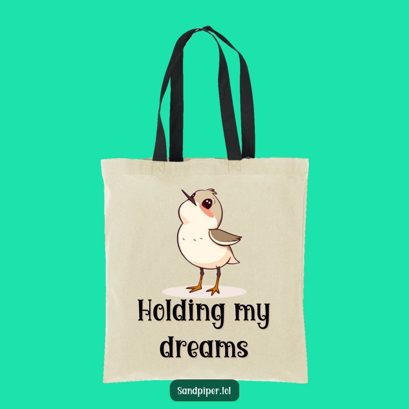 Funny Sandpiper Sky Tote Bag: Wondering Birdy Carry-All Gift