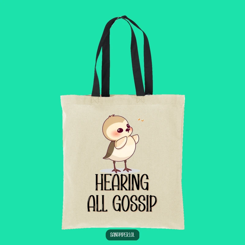 Funny Sandpiper Tote Bag - Carry Your Curiosity with this Listening Bird!