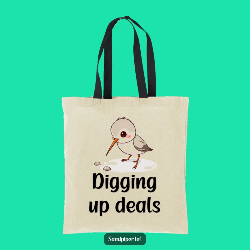 Funny Sandpiper Tote Bag: Digging Design, Practical & Cute Funny Gift