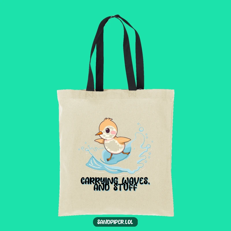 Funny Sandpiper Tote Bag: Playful Wave Chasing, Stylish Beach Funny Gift Bag