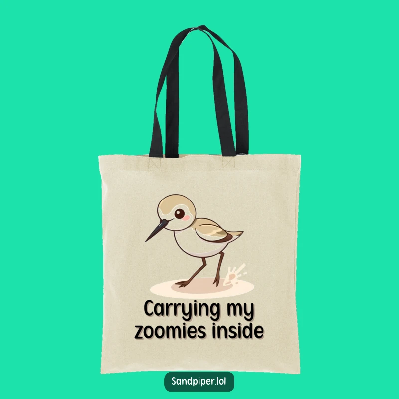 Funny Sandpiper Zigzag Tote Bag: Carry Your Essentials with Avian Sass