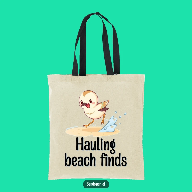 Funny Sandpiper Tote Bag: Wave Chaser Design, Beach Essential Funny Gift