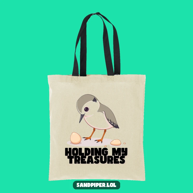 Funny Bird Tote Bag: Sandpiper Shell Pecking - Carry Your Curiosity