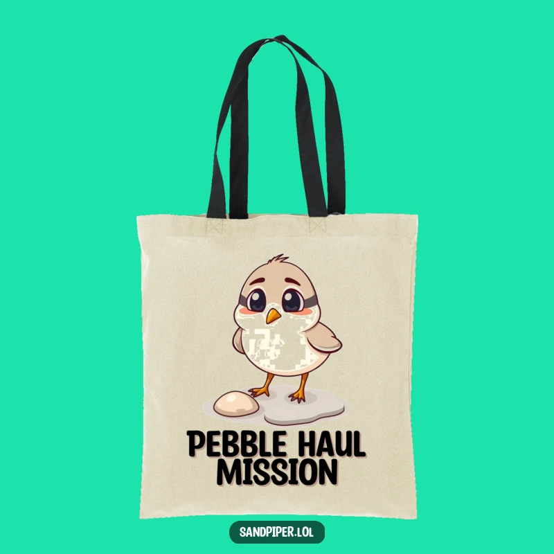 Funny Durable Sandpiper Pebble Peck Tote Bag - Humorous Surprise Companion